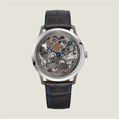 hermes skeleton gold watch|Hermes 39.5mm lune watch.